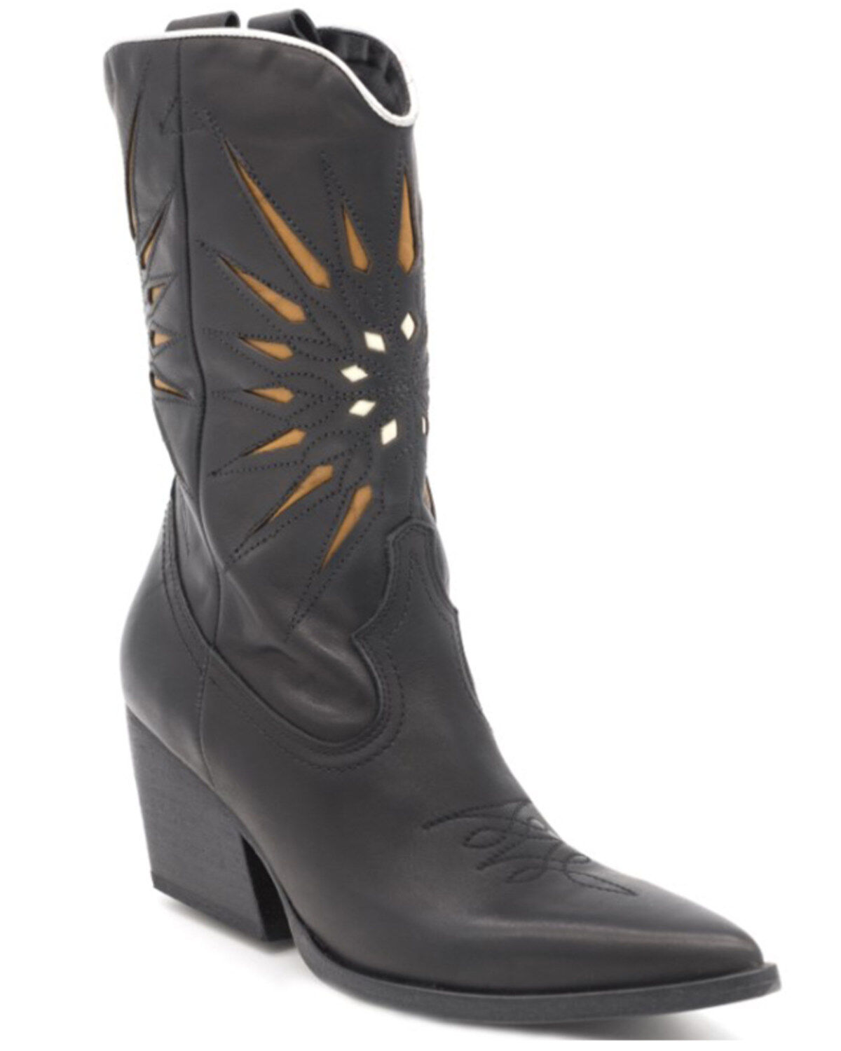 Women's Golo Contrasting Sun Western Boots - Round Toe