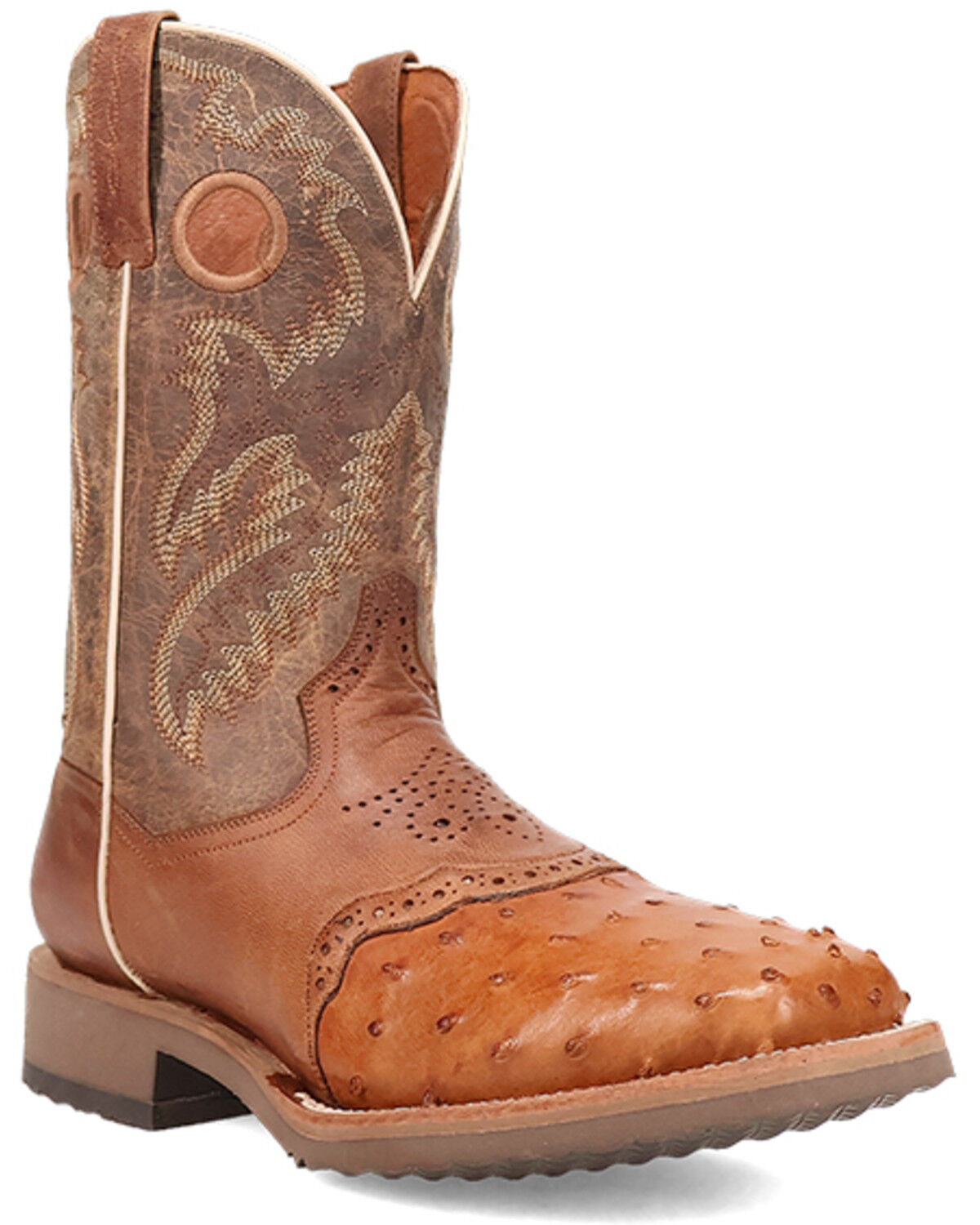 Men's Dan Post Exotic Full Quill Ostrich Western Boots - Broad Square