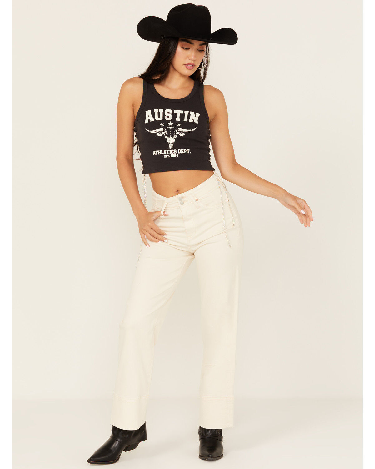 Women's Dear John Holly High Rise Cuffed Straight Stretch Denim Jeans