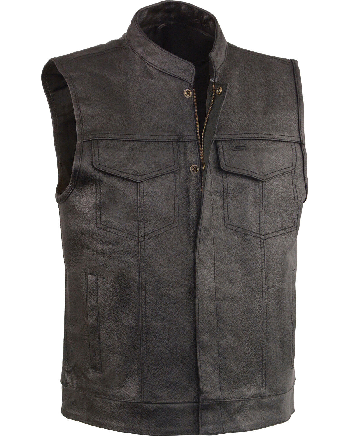 Men's Milwaukee Leather Open Neck Club Style Vest - Big 3X