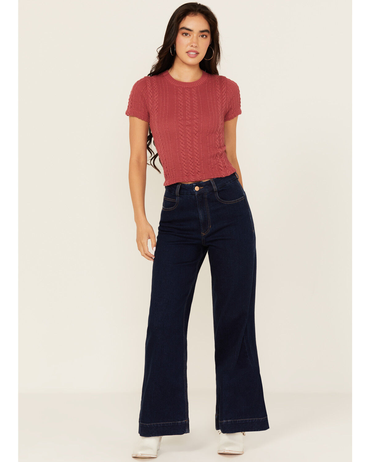 Women's Dear John Audrey Dark Wash Wide Stretch Denim Jeans