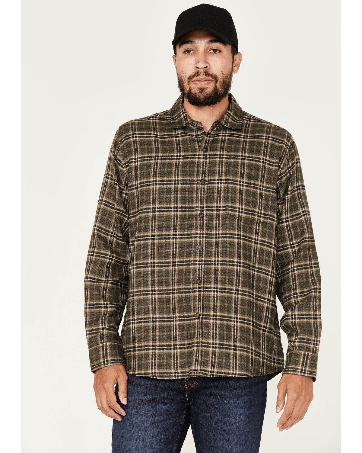 Men's North River Performance Plaid Print Long Sleeve Button Down Shir