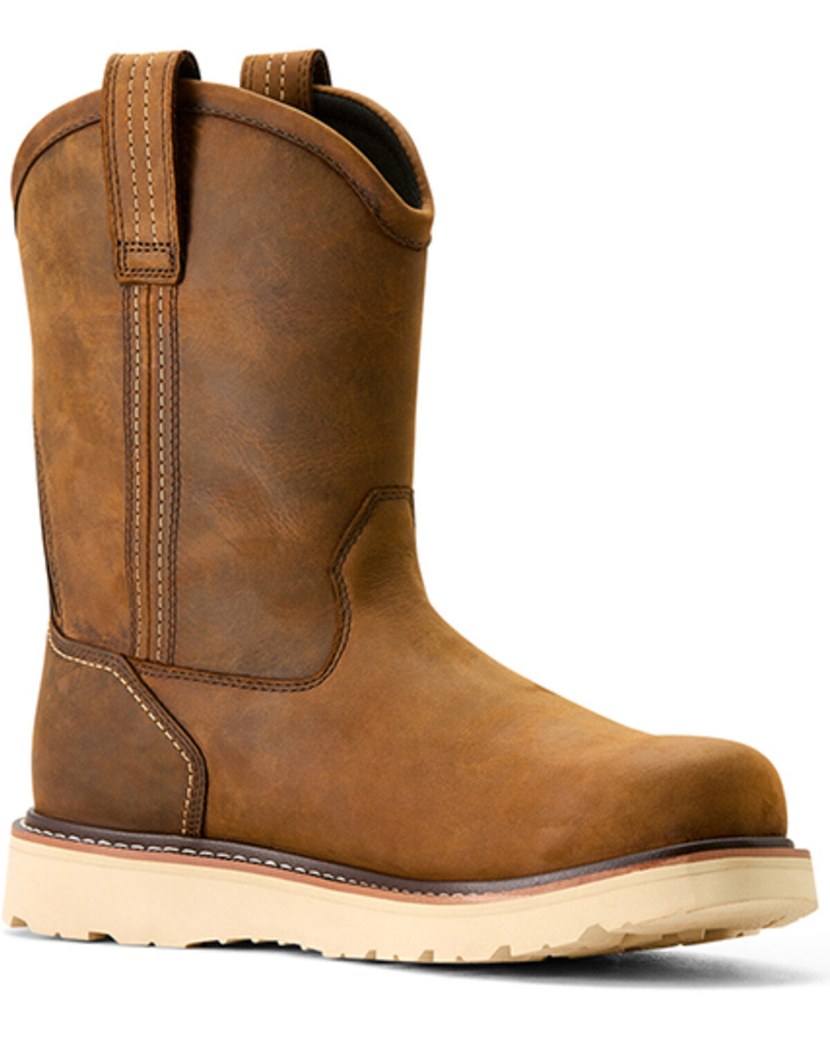 Men's Ariat 10" Rebar Wedge Pull-On Waterproof Work Boots - Soft Toe