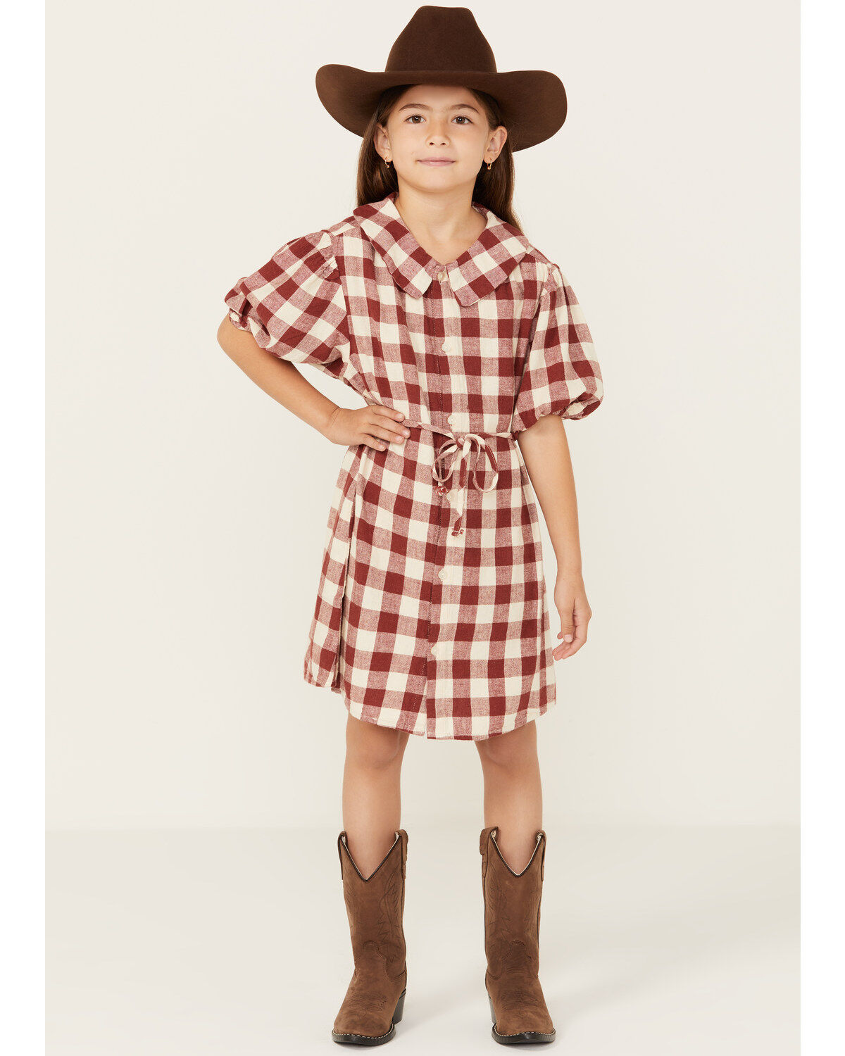 Girls' Rylee & Cru Plaid Print Mini Dress