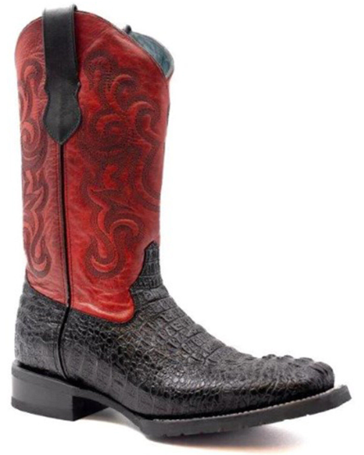 Men's Ferrini Crocodile Print Western Boots - Broad Square Toe
