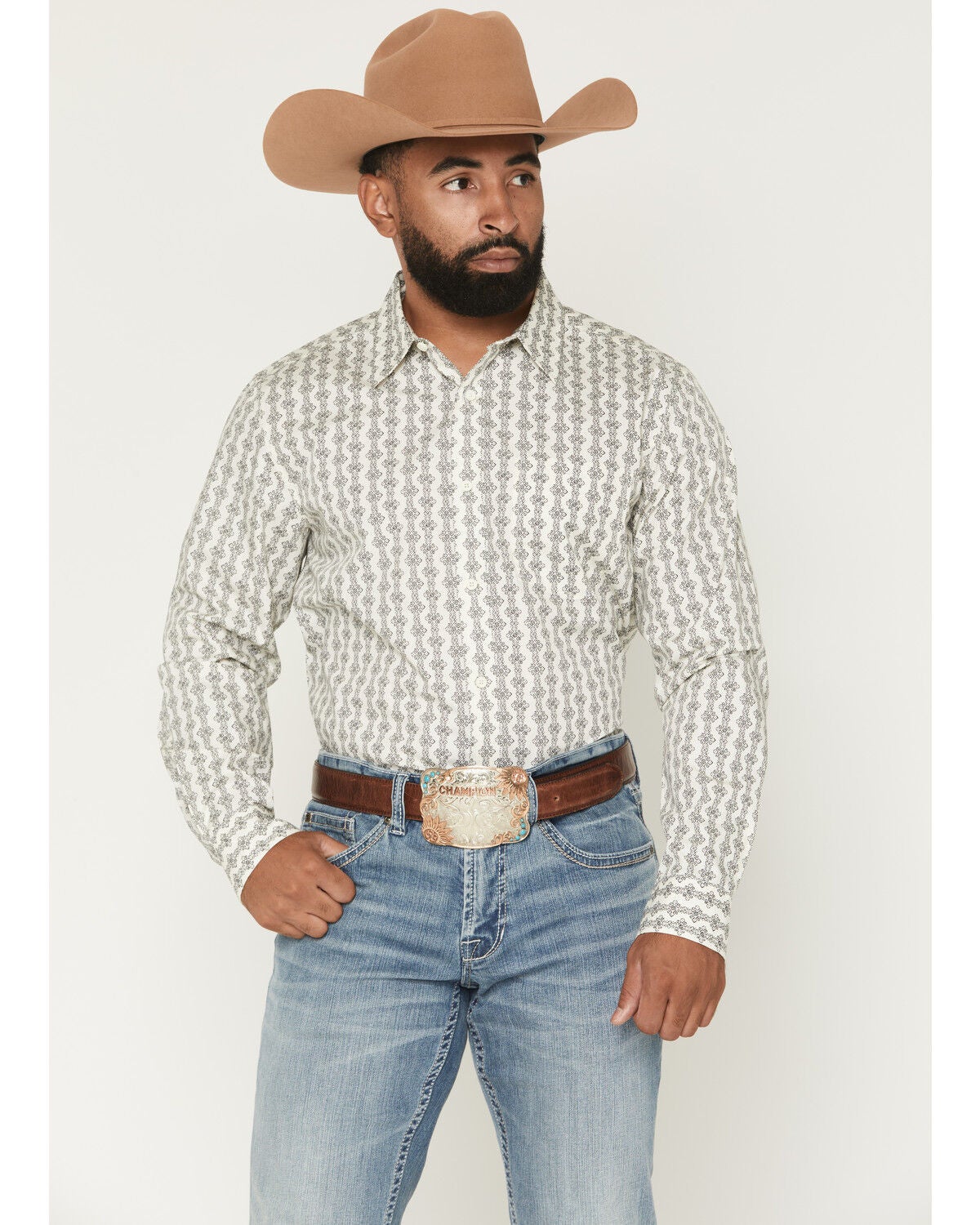 Men's Gibson Trading Co Pool Hall Stripe Print Long Sleeve Button-Down