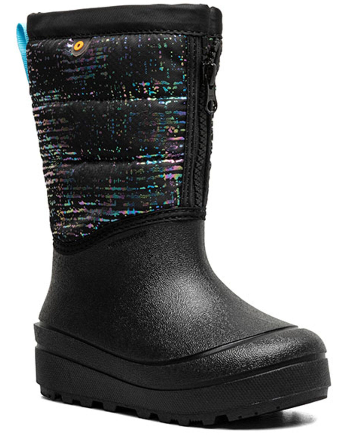 Girls' Bogs Snow Shell Zip Metallic Stripes Rubber Boots - Round Toe