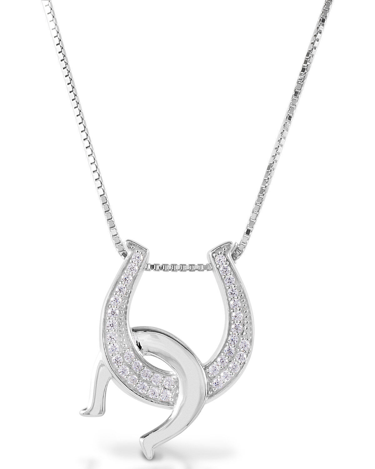 Women's Kelly Herd Clear Double Horseshoe Necklace