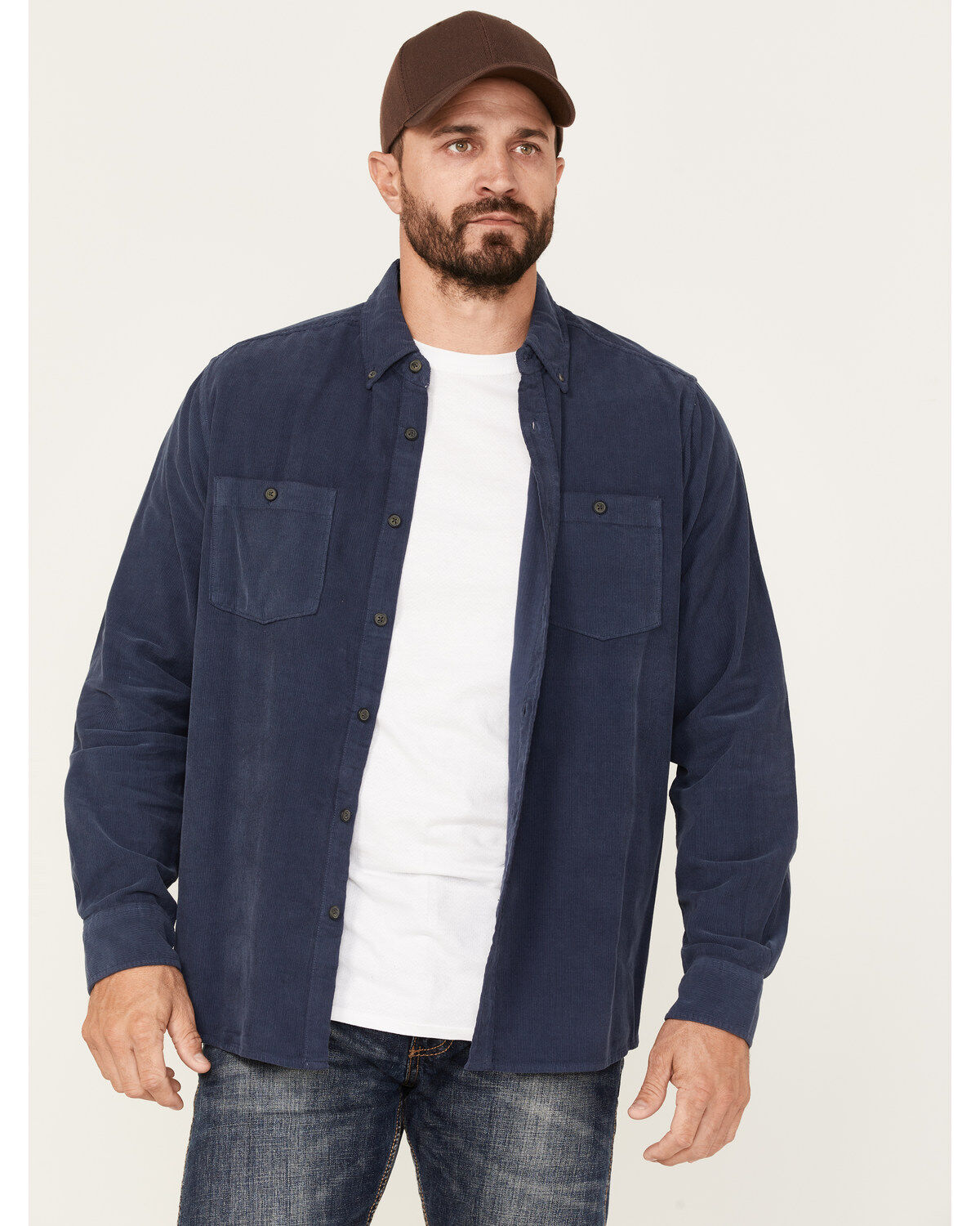 Men's North River Solid Corduroy Long Sleeve Button-Down Shirt