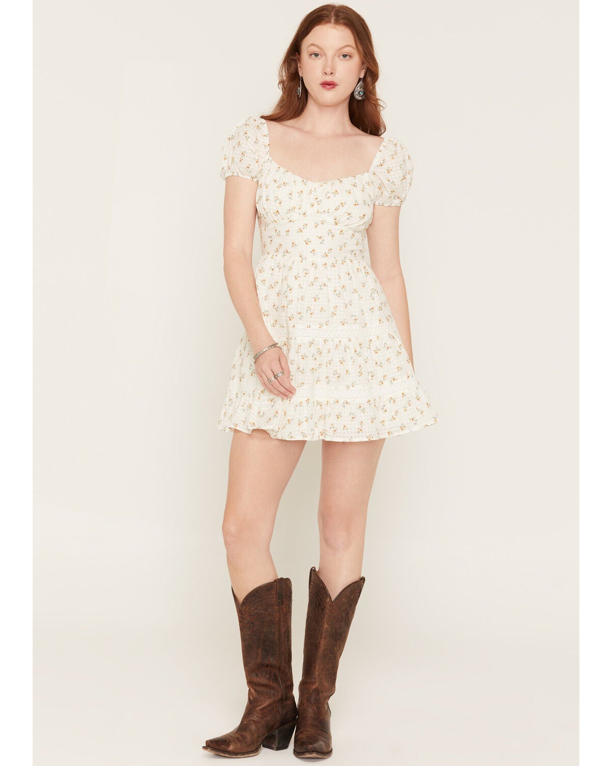 Women's Cleo + Wolf Ivy Floral Print Short Sleeve Mini Dress