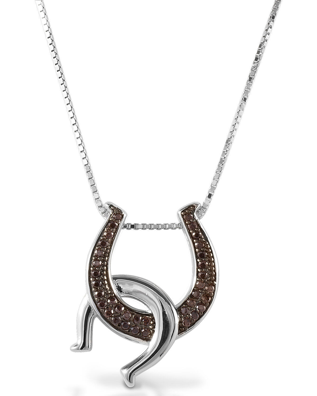 Women's Kelly Herd Cognac Double Horseshoe Necklace