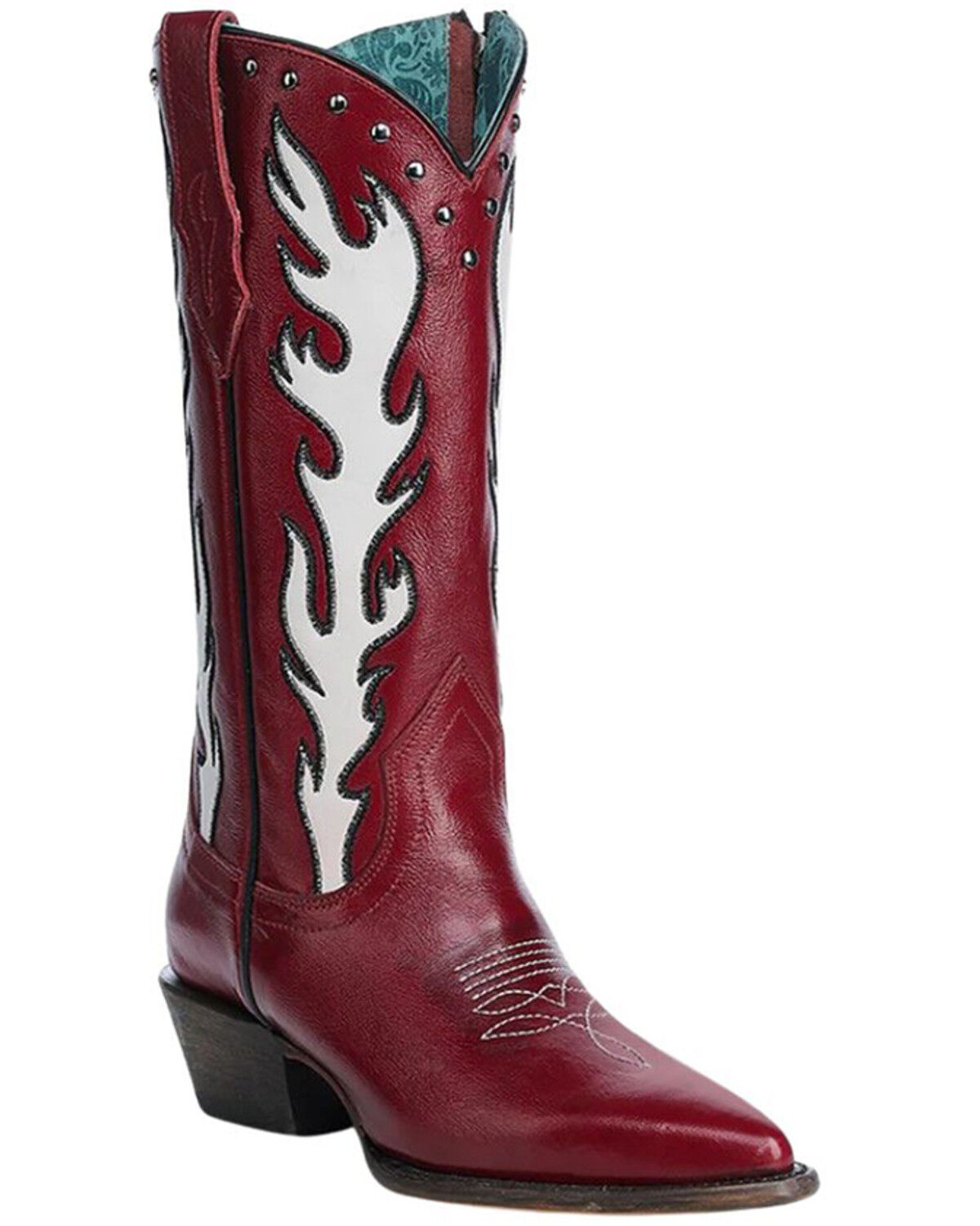 Women's Corral Overlay Studded Tall Western Boots - Snip toe