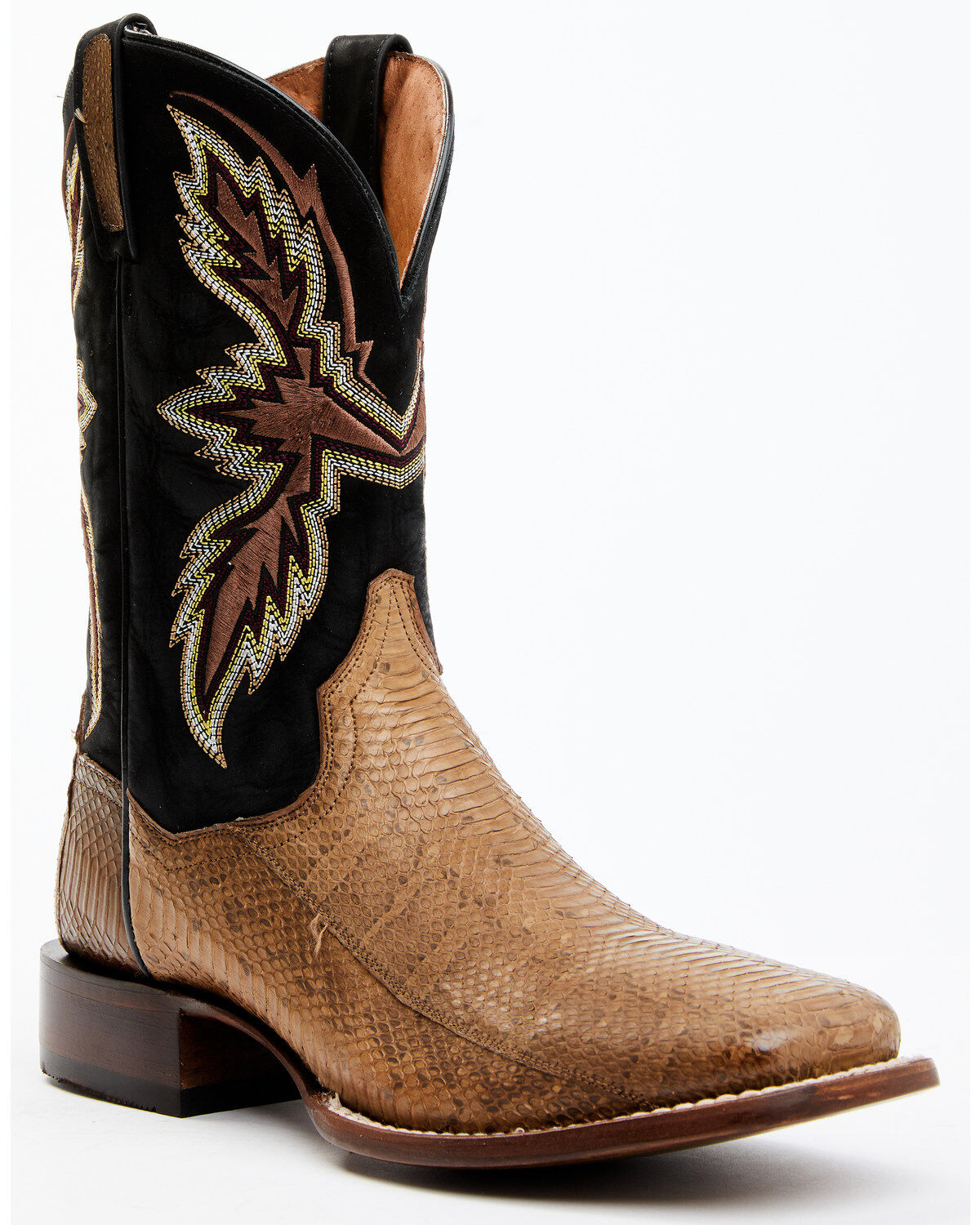Men's Dan Post Taupe Water Snake Exotic Western Boots - Broad Square T