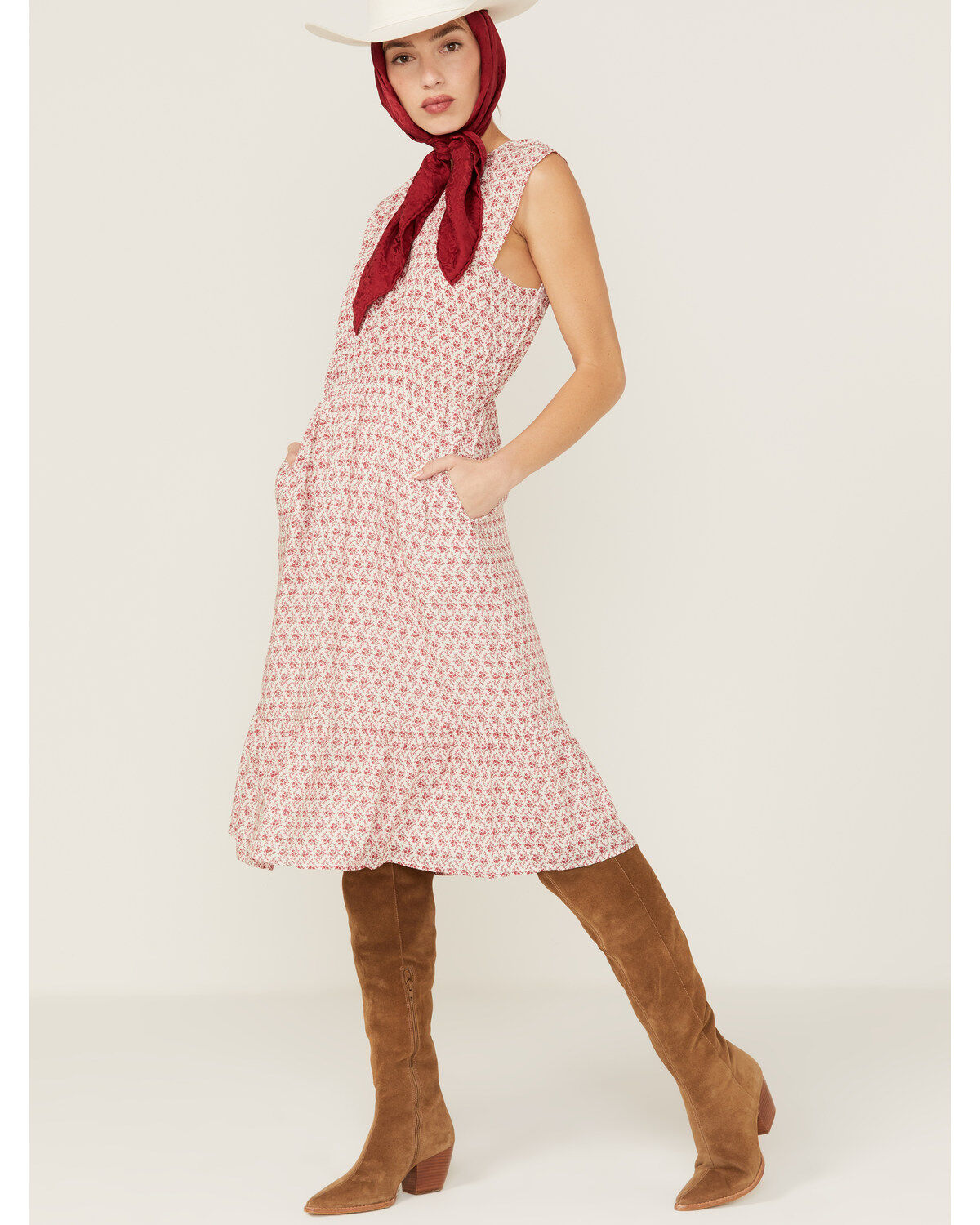 Women's Stetson Cottage Floral Print Midi Dress