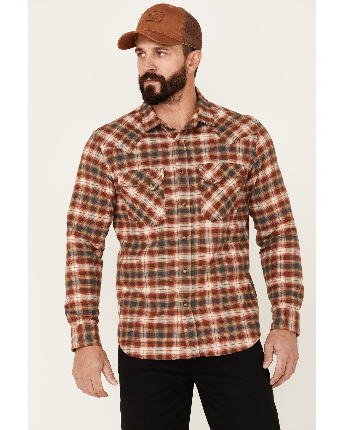 Men's Pendleton Wyatt Small Plaid Long Sleeve Snap Western Shirt