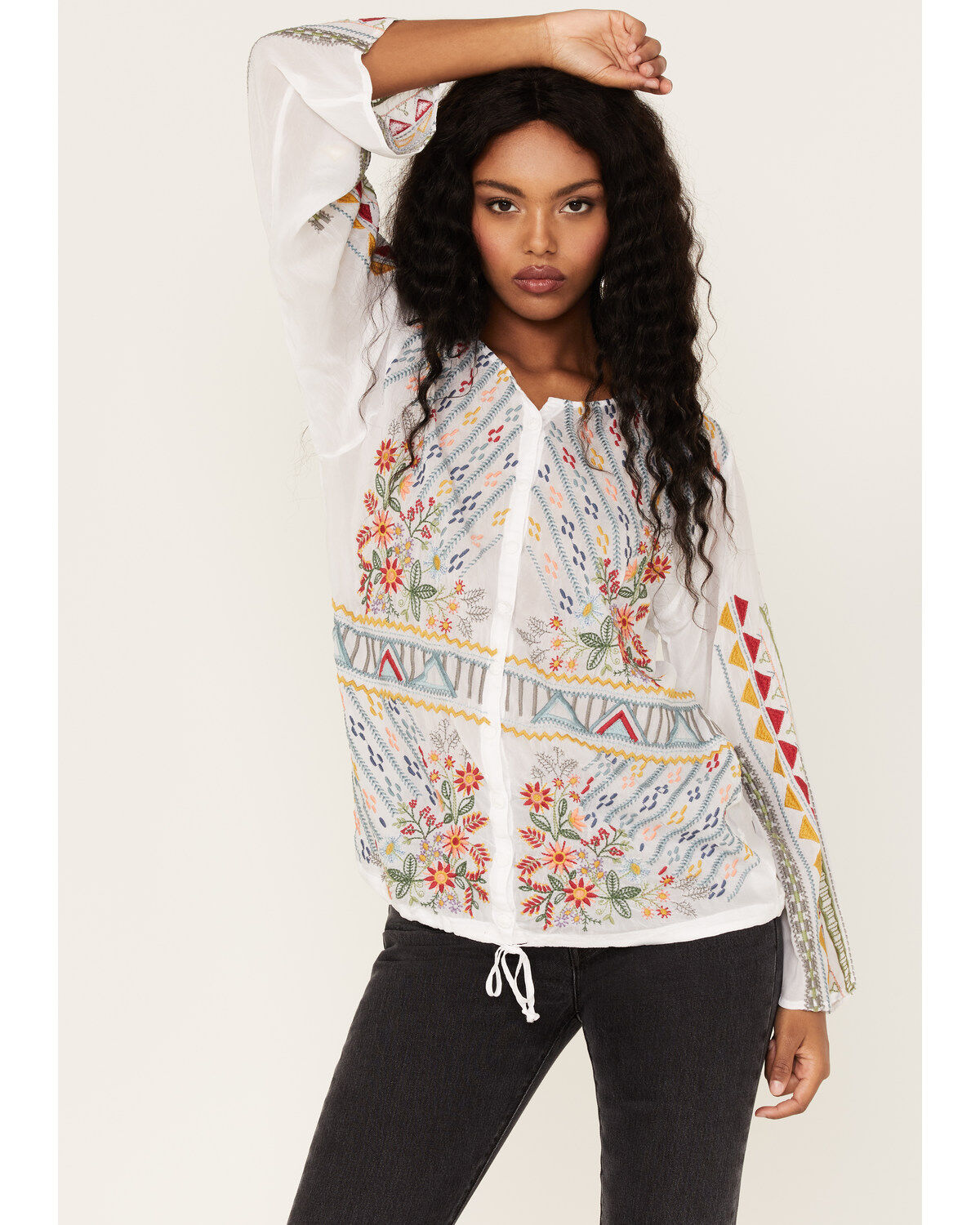 Women's Johnny Was Ezra Embroidered Blouse