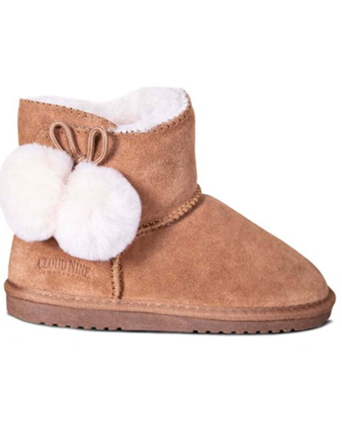 Girls' Cloud Nine Sheepskin Pom Pom Boots - Round Toe