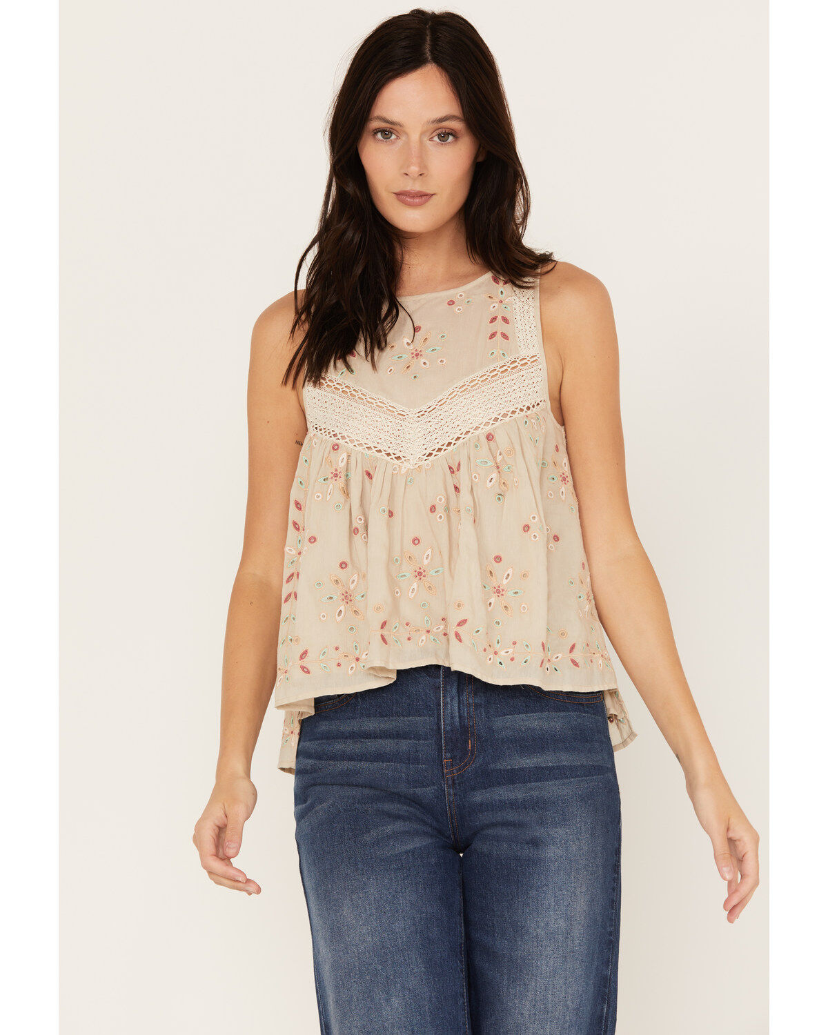 Women's Cleo + Wolf Embroidered Halter Top