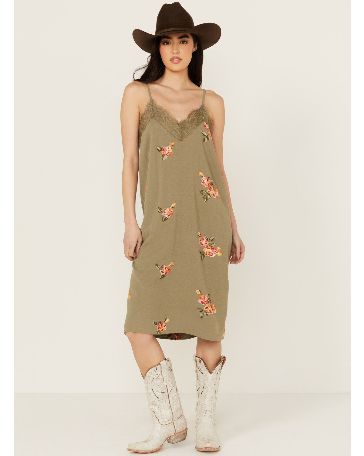 Women's Wild Moss Embroidered Midi Dress