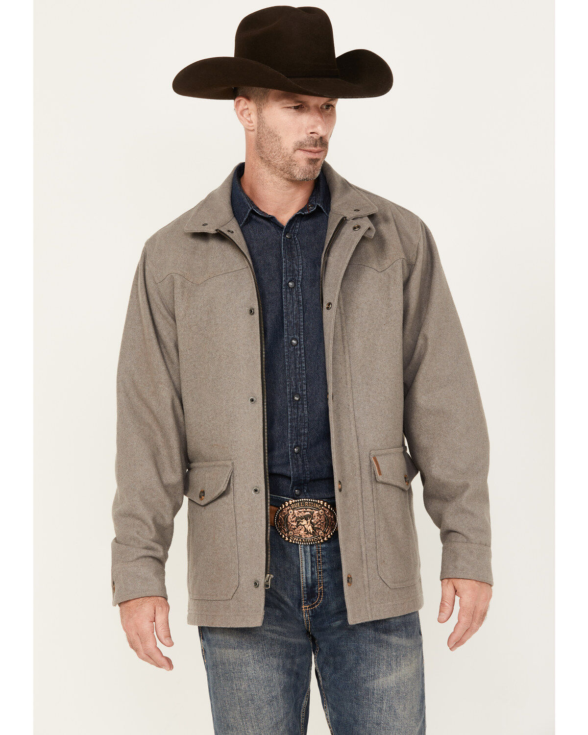 Men's Cinch Wool Solid Snap Jacket