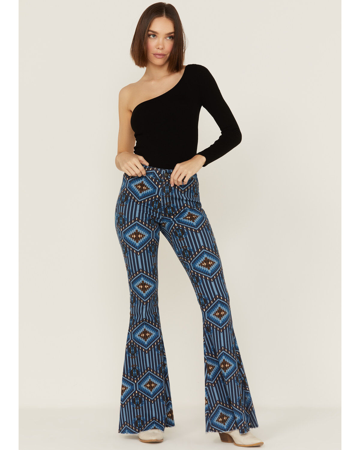 Women's Rock & Roll Denim Southwestern Stripe Flare Jeans