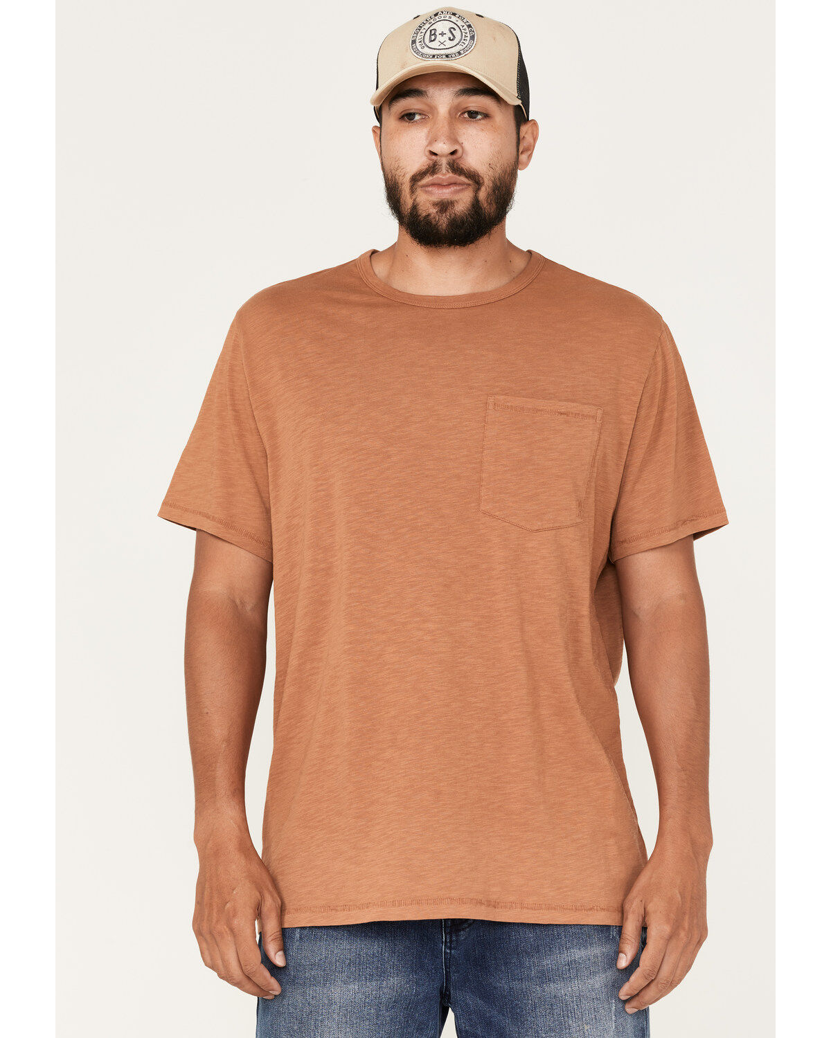 Men's Brothers and Sons Solid Basic Short Sleeve Pocket T-Shirt