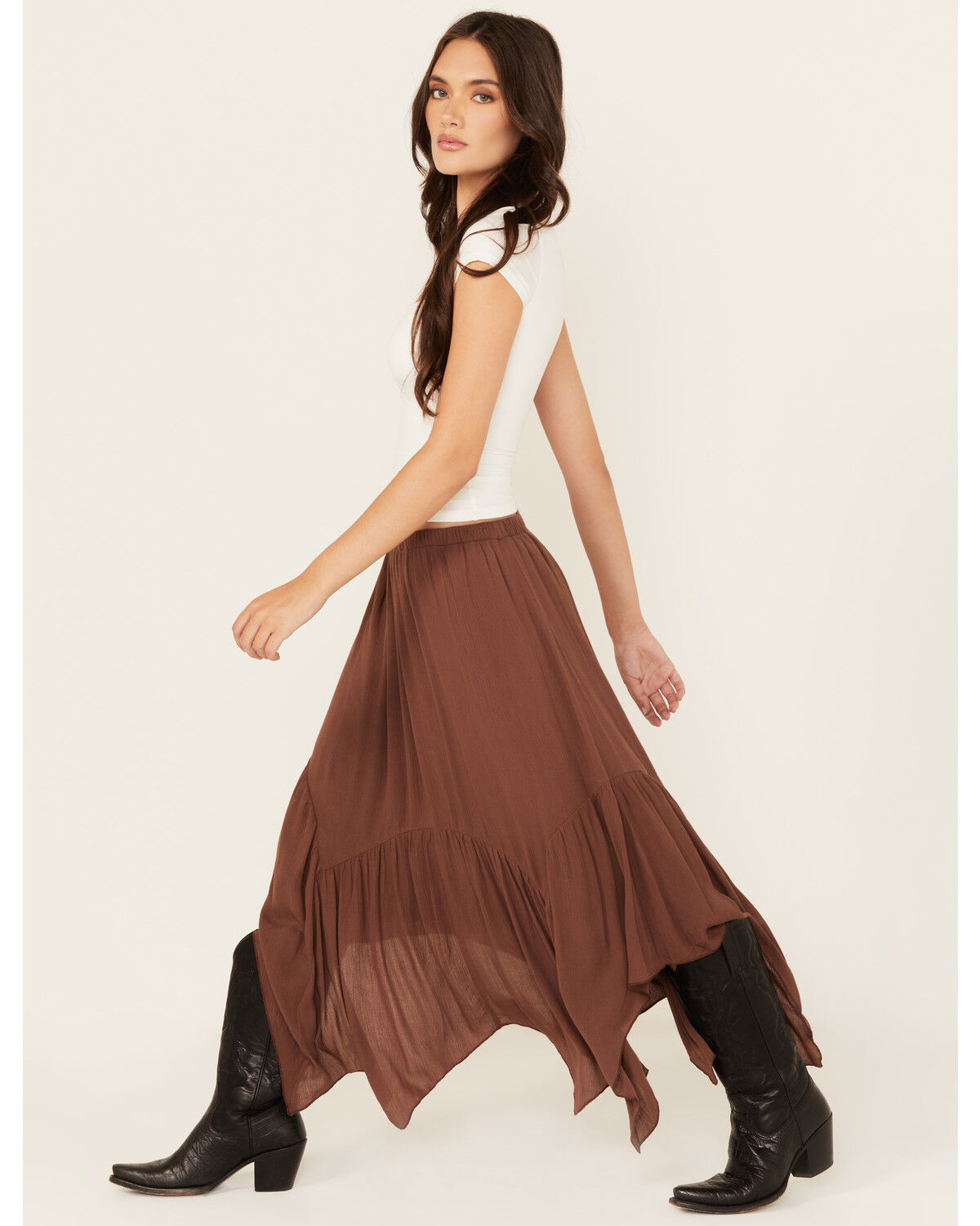 Women's Originality Handkerchief Hem Midi Skirt
