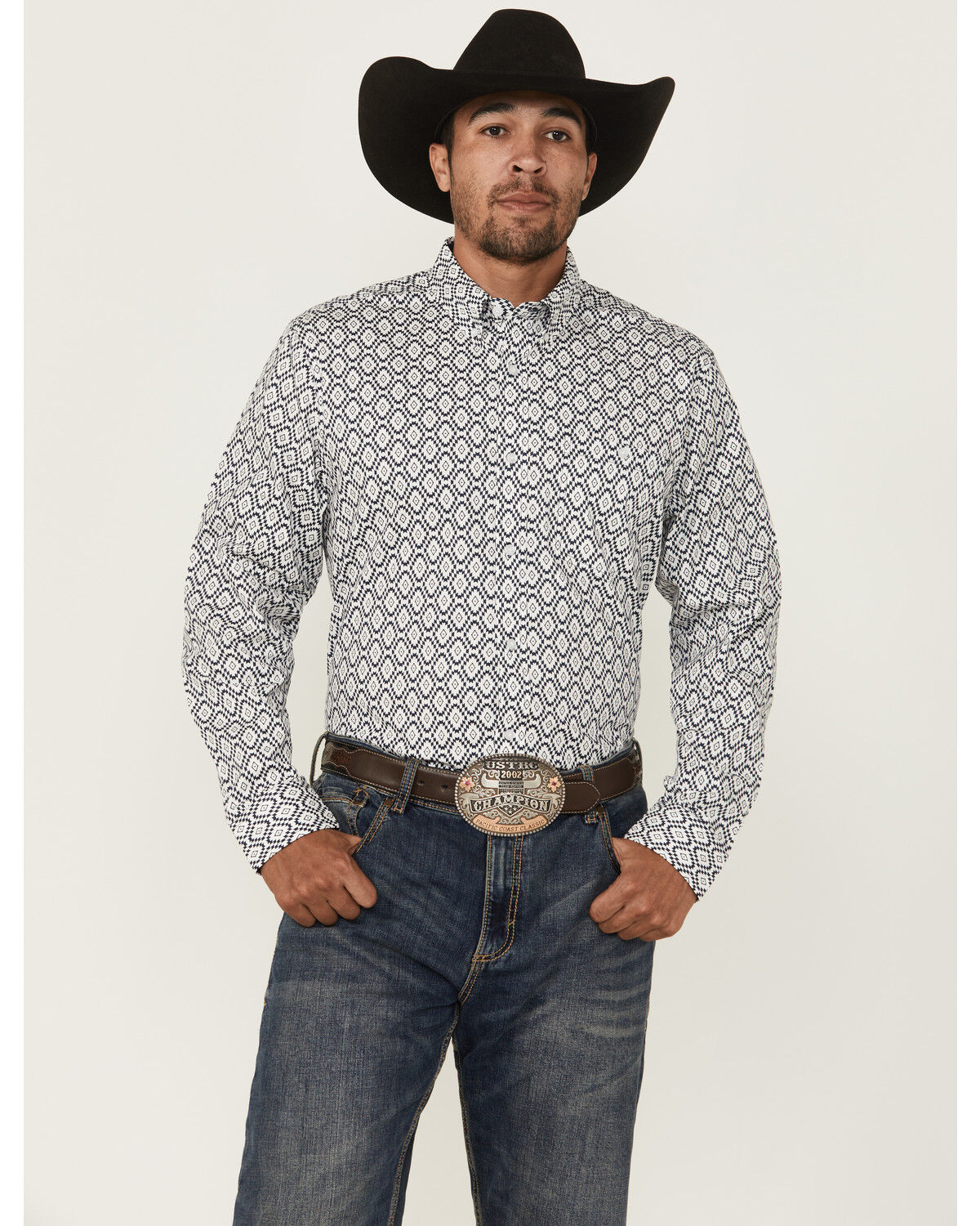 Men's RANK 45 Desert Walk Medallion Print Long Sleeve Button-Down Str