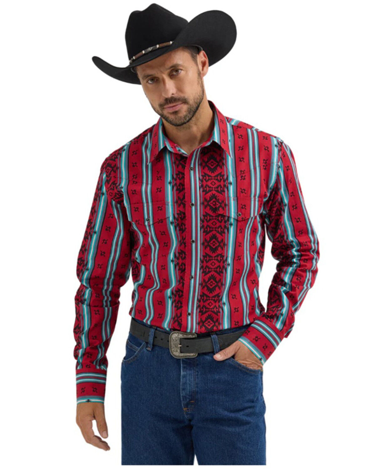 Men's Wrangler Checotah Sonoran Printed Long Sleeve Snap Western Shirt