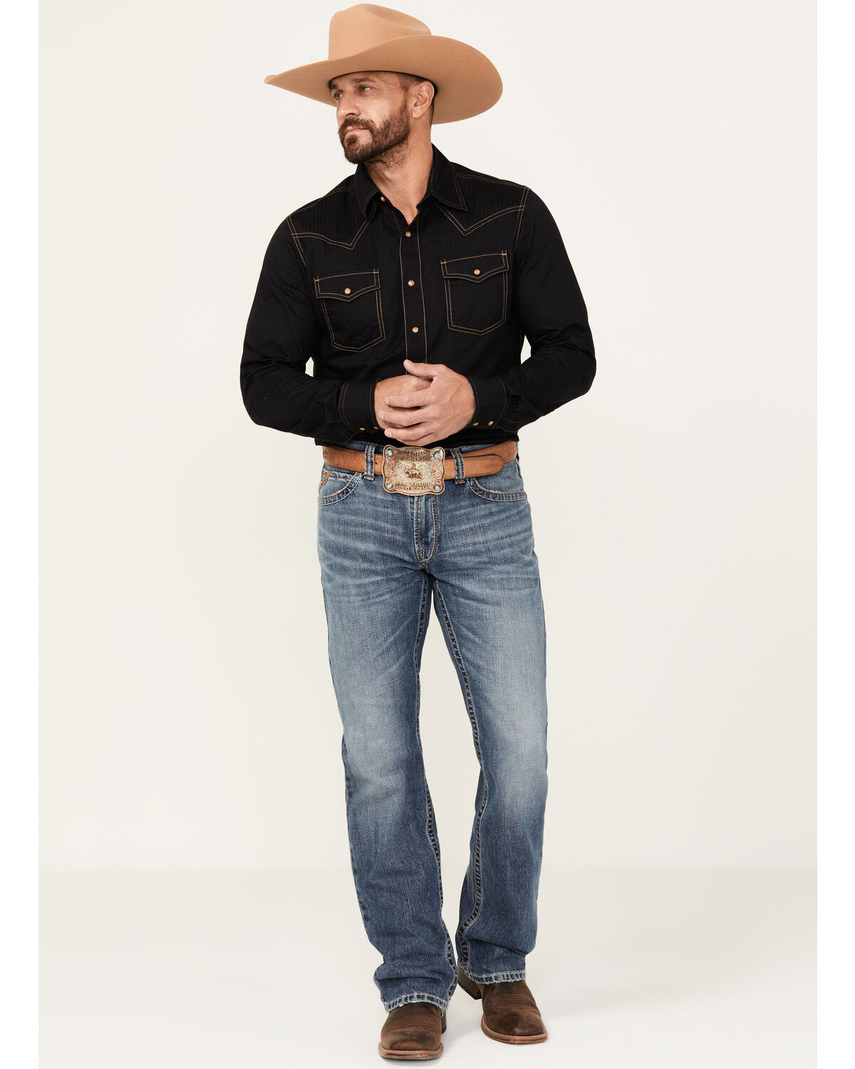 Men's Ariat M5 Weatherford Smokey Medium Wash Straight Rigid Denim Jea