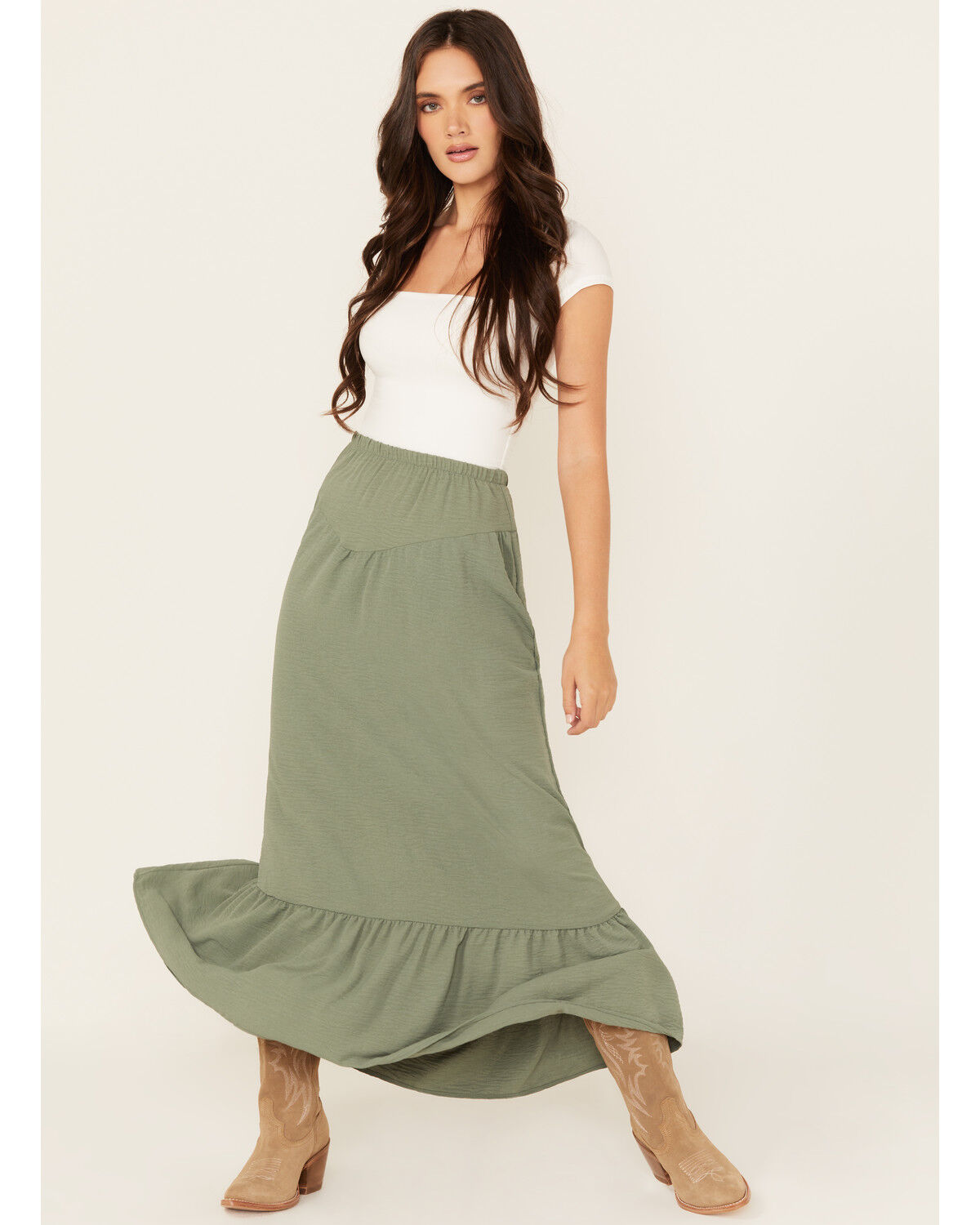 Women's Originality Front Yoke Midi Skirt