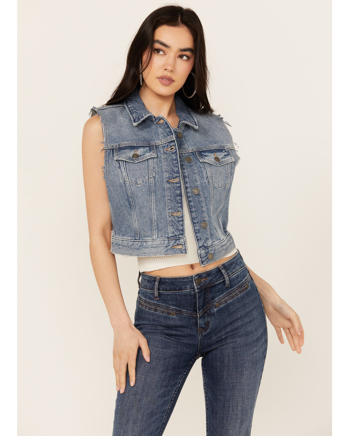 Women's Idyllwind Foster Cropped Denim Trucker Vest