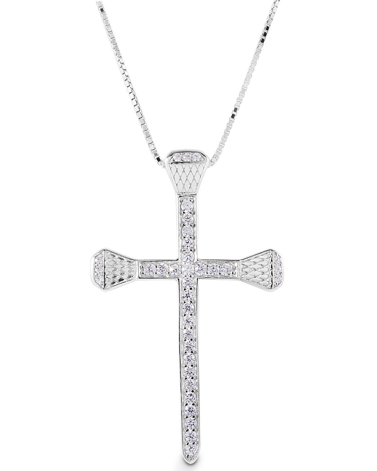 Women's Kelly Herd Pave Horseshoe Nail Cross Necklace