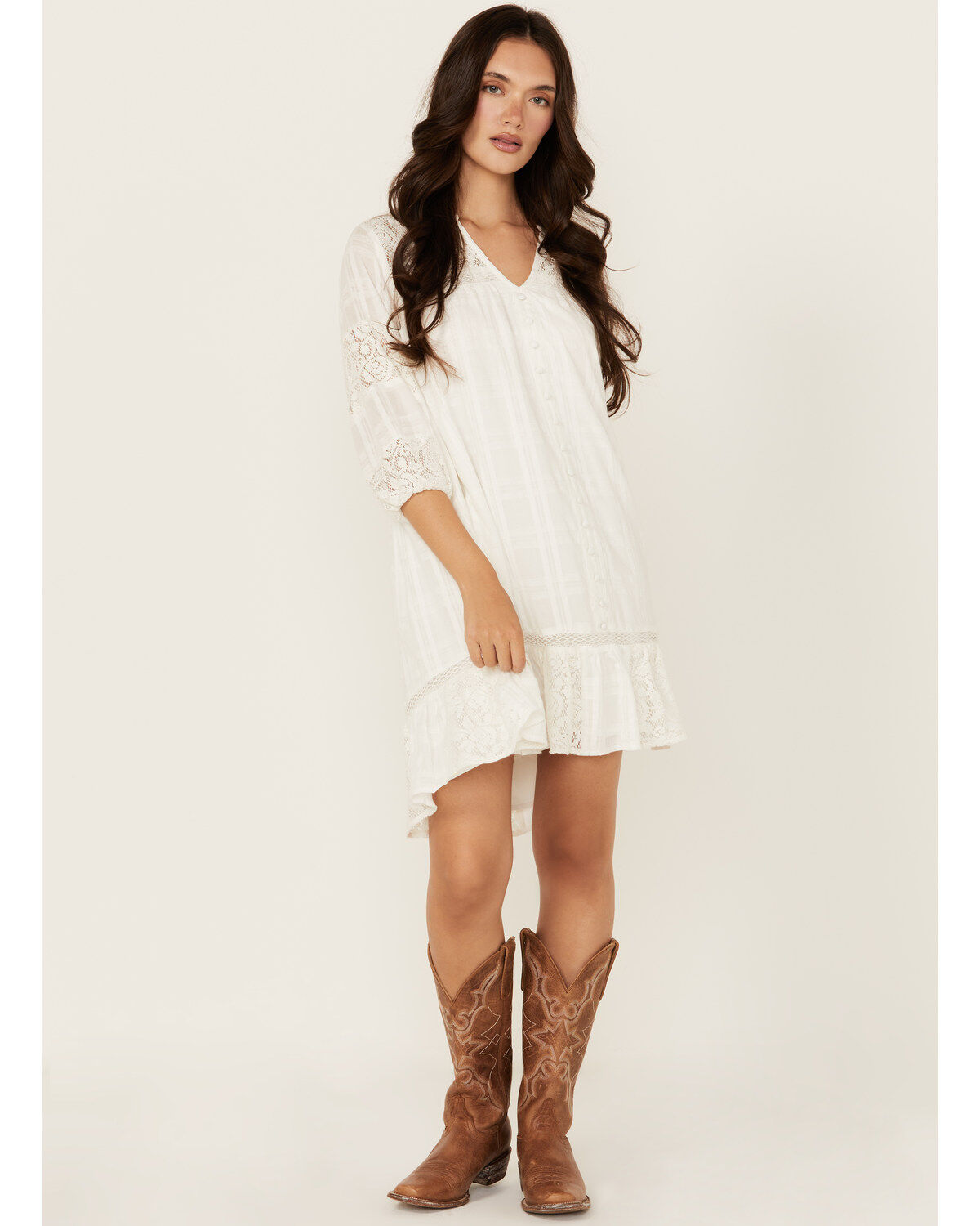 Women's Shyanne Crochet Patchwork Mini Dress