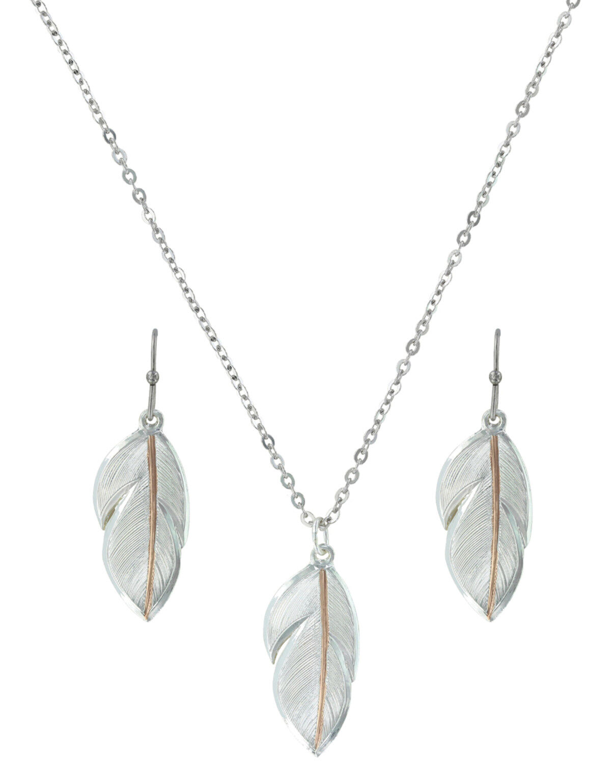 Women's Montana Silversmiths Downy Feather Necklace & Earrings Jewelry