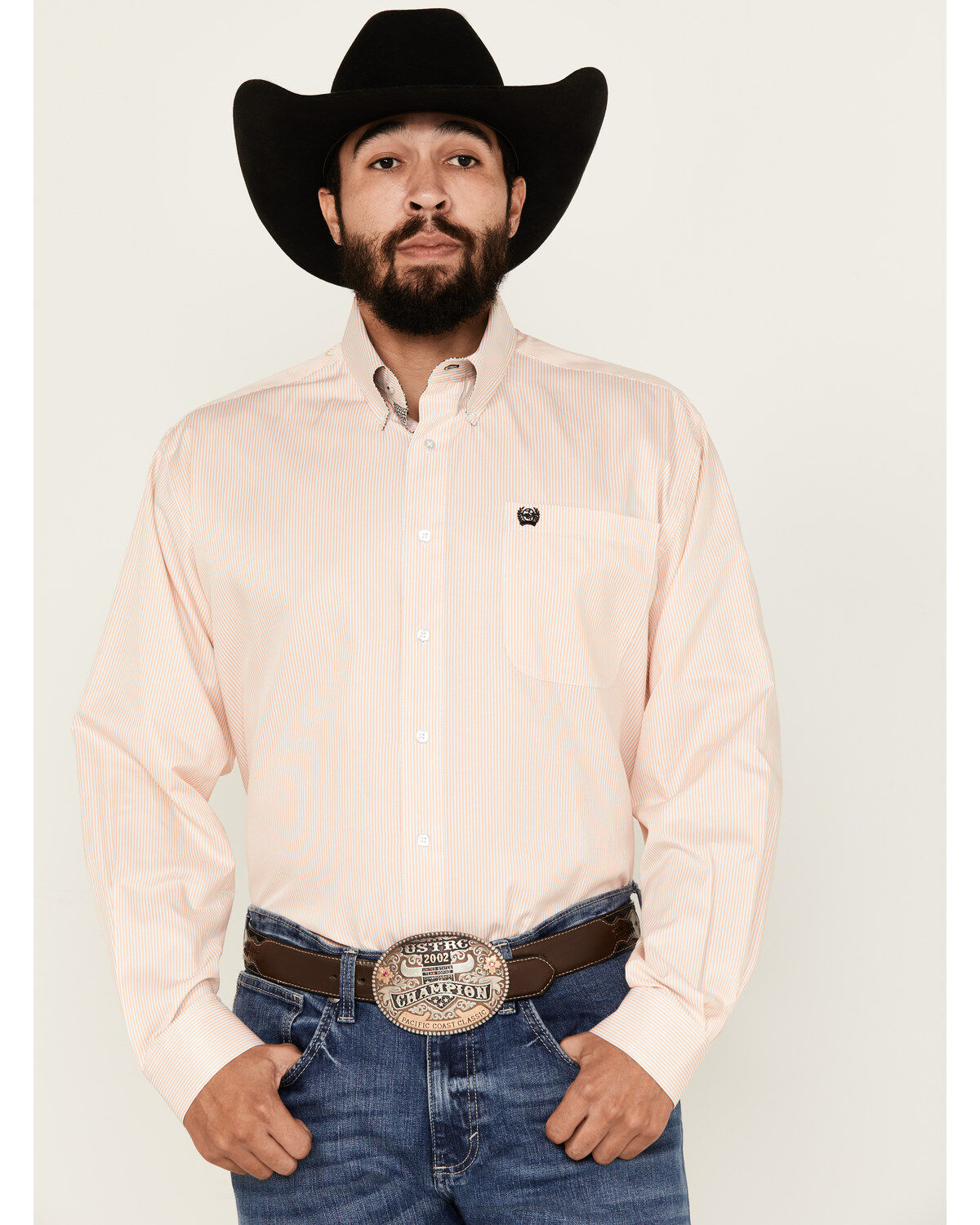 Men's Cinch Striped Long Sleeve Button-Down Western Shirt