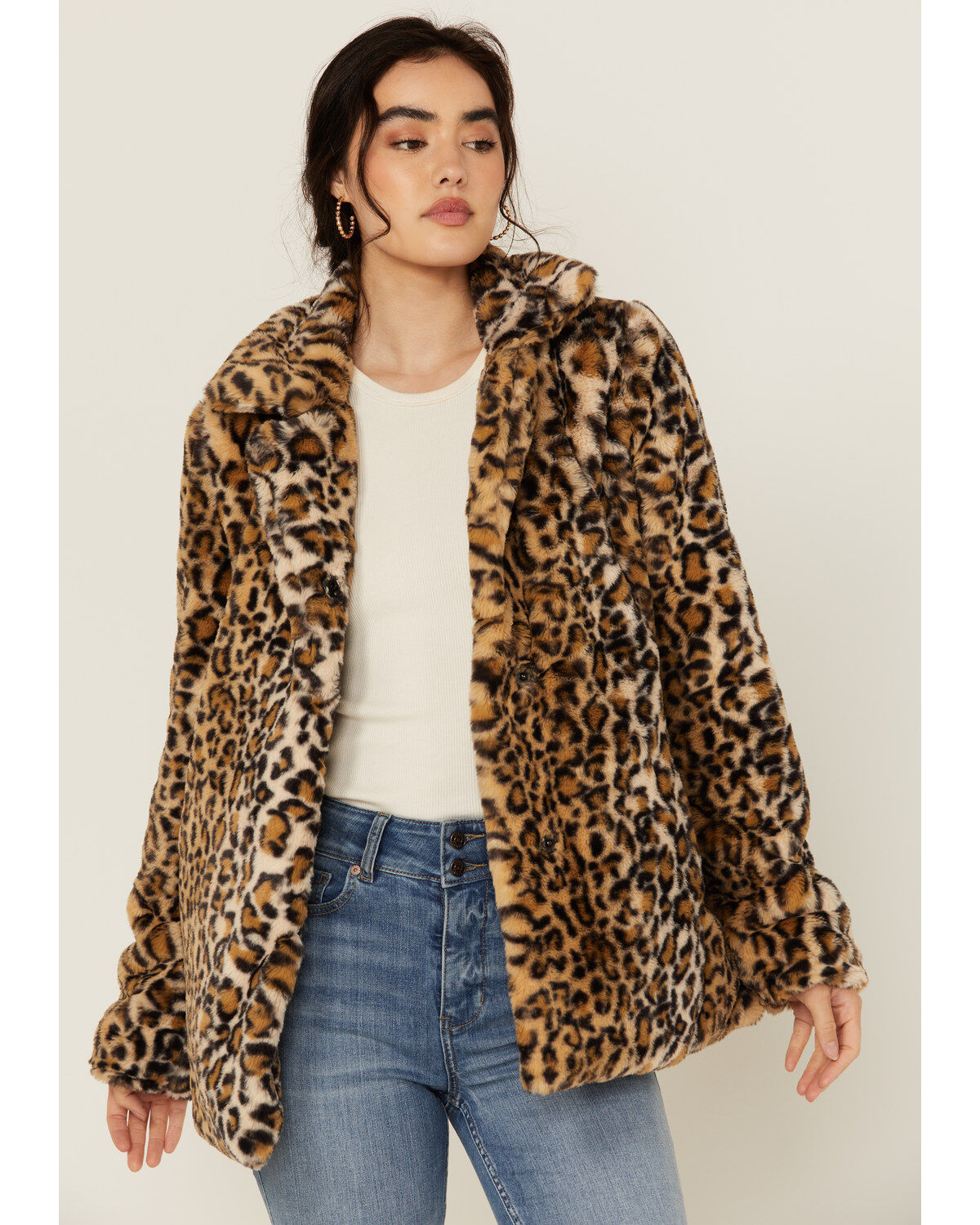 Women's Shyanne Leopard Print Faux Fur Jacket