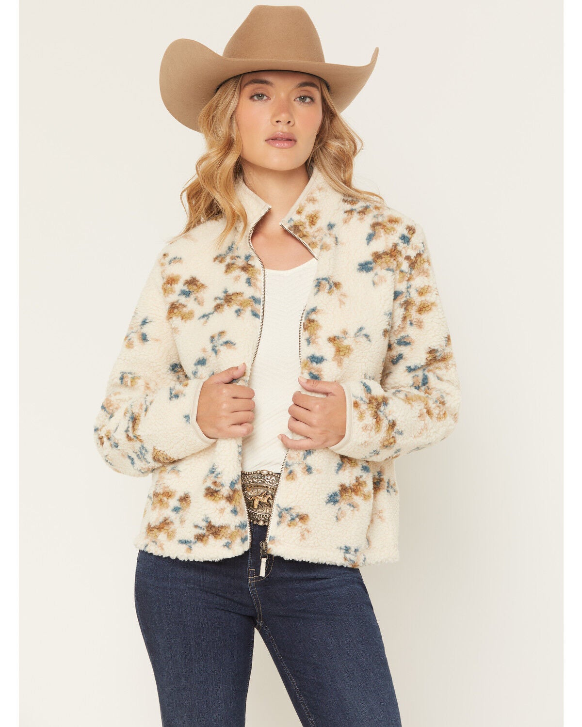 Women's Shyanne Floral Print Sherpa Jacket