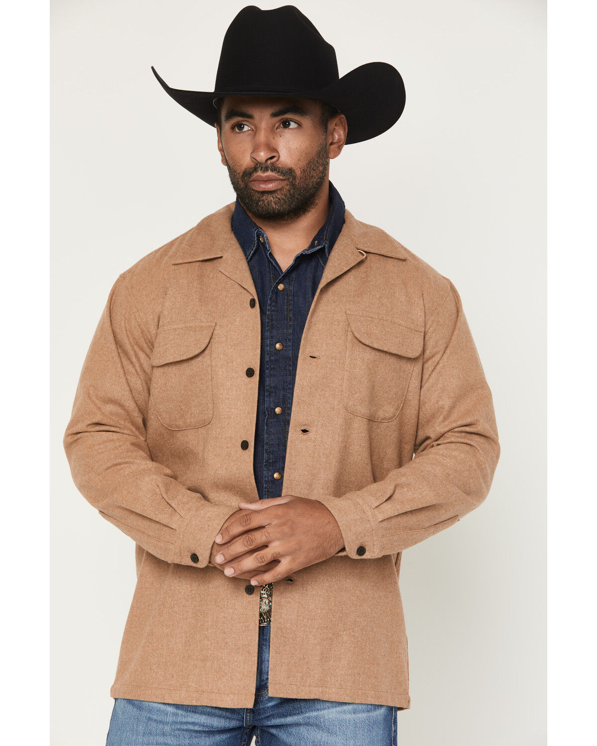 Men's Pendleton Original Board Solid Long Sleeve Button-Down Shirt Jac