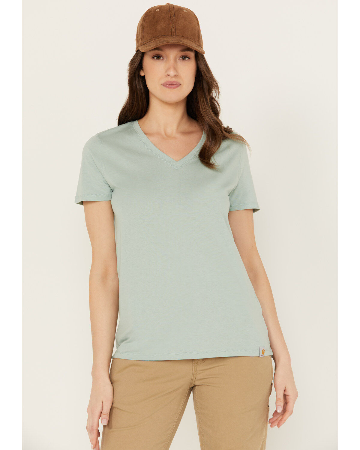 Women's Carhartt Relaxed Fit Lightweight Short Sleeve V Neck T-Shirt
