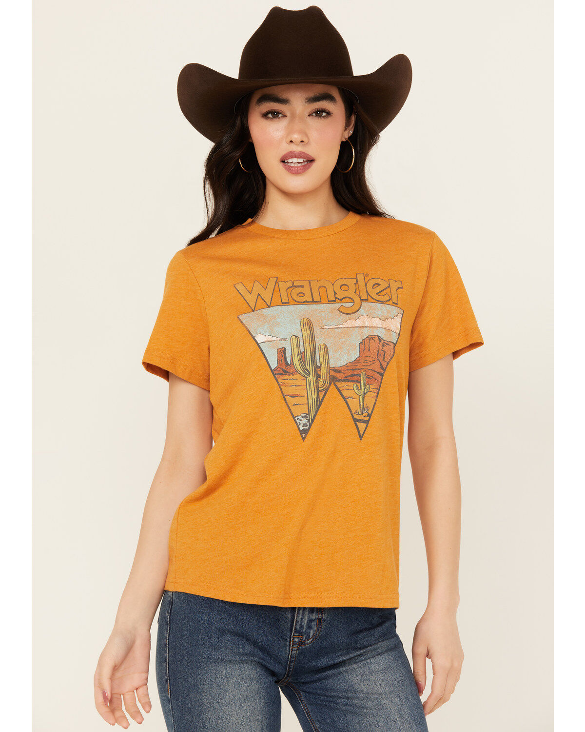 Women's Wrangler Logo Desert Scene Short Sleeve Graphic Tee