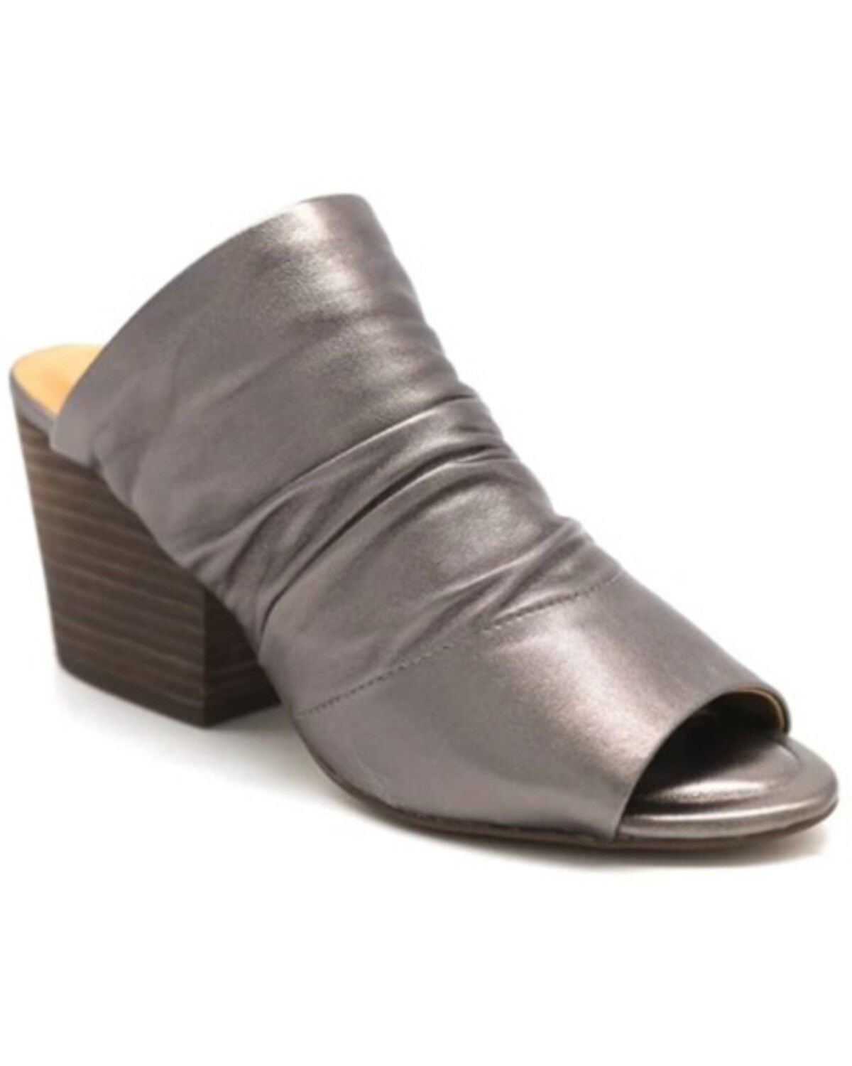 Women's Golo Shoes Landon Silver Pewter Open Toe Mule