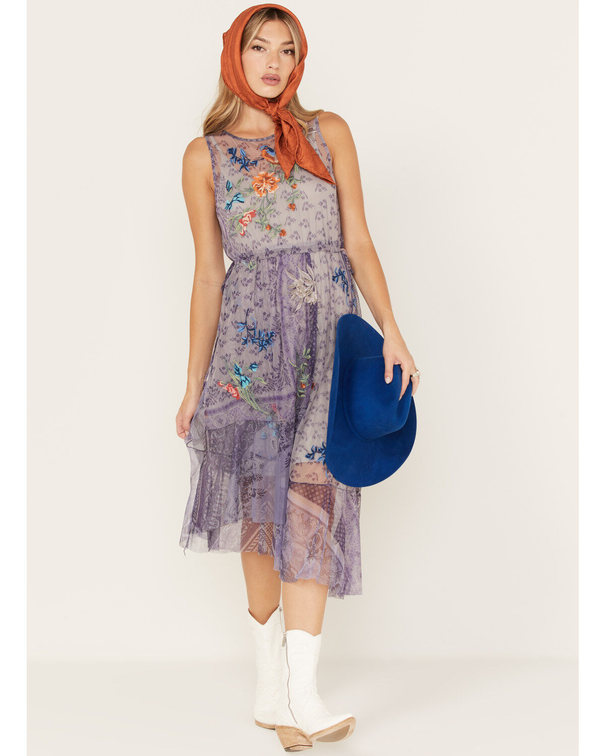 Women's Johnny Was Silvana Mesh Midi Dress