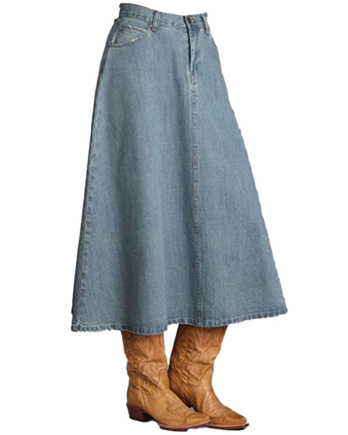 Women's Stetson Light Wash Denim Midi Skirt