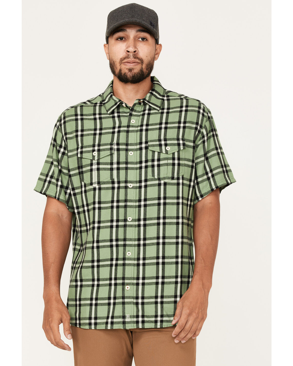 Men's Brothers and Sons Casual Plaid Short Sleeve Button Down Western