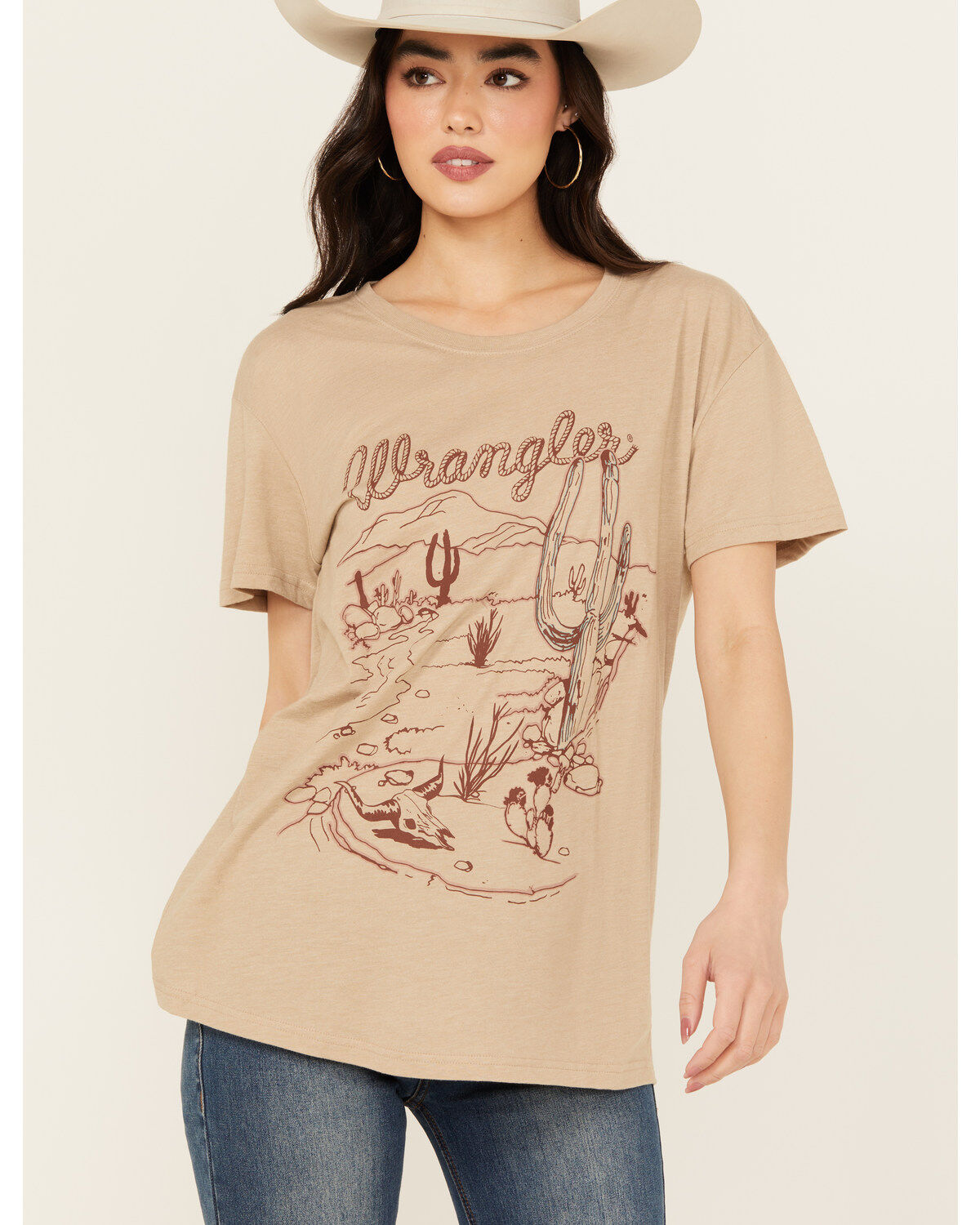 Women's Wrangler Cactus Scene Short Sleeve Graphic Tee