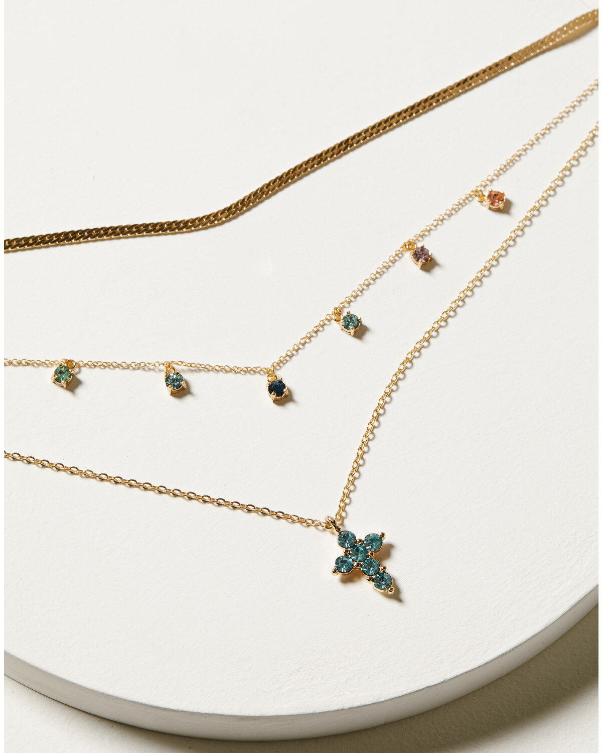 Women's Shyanne Cross Pendant Layered Necklace