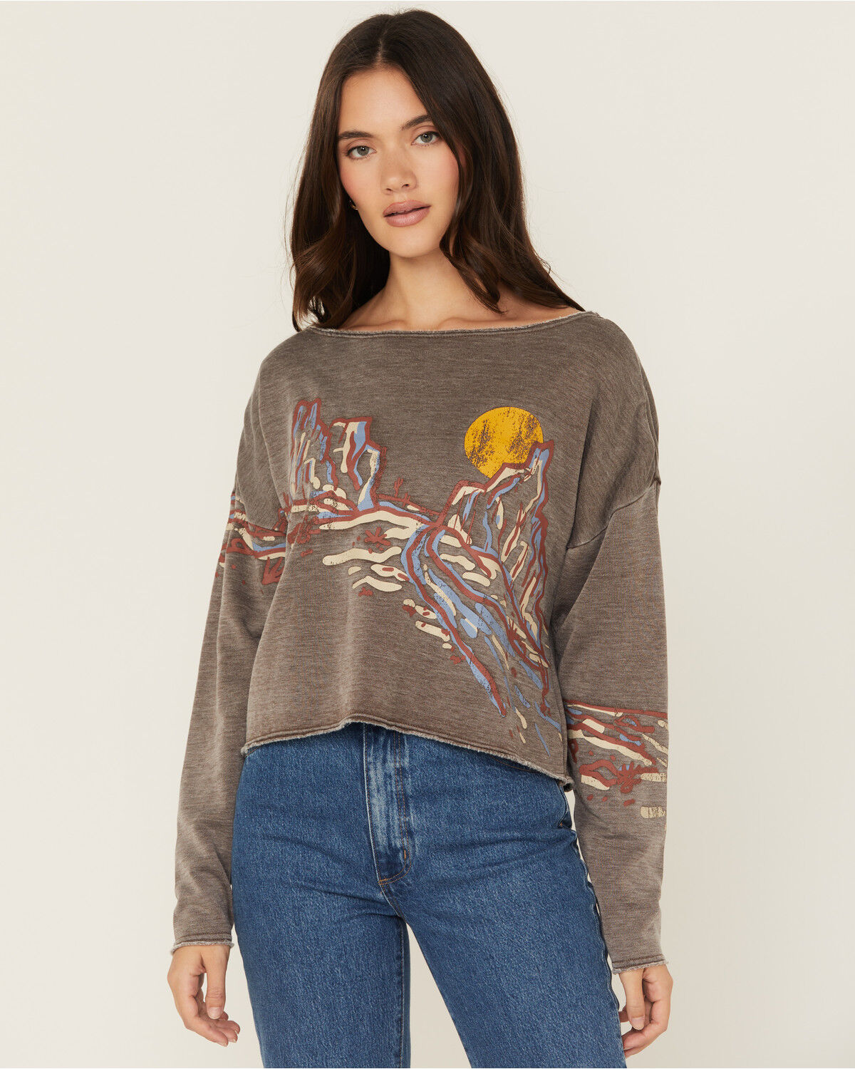 Women's Cleo + Wolf Mountain Long Sleeve Graphic Shirt