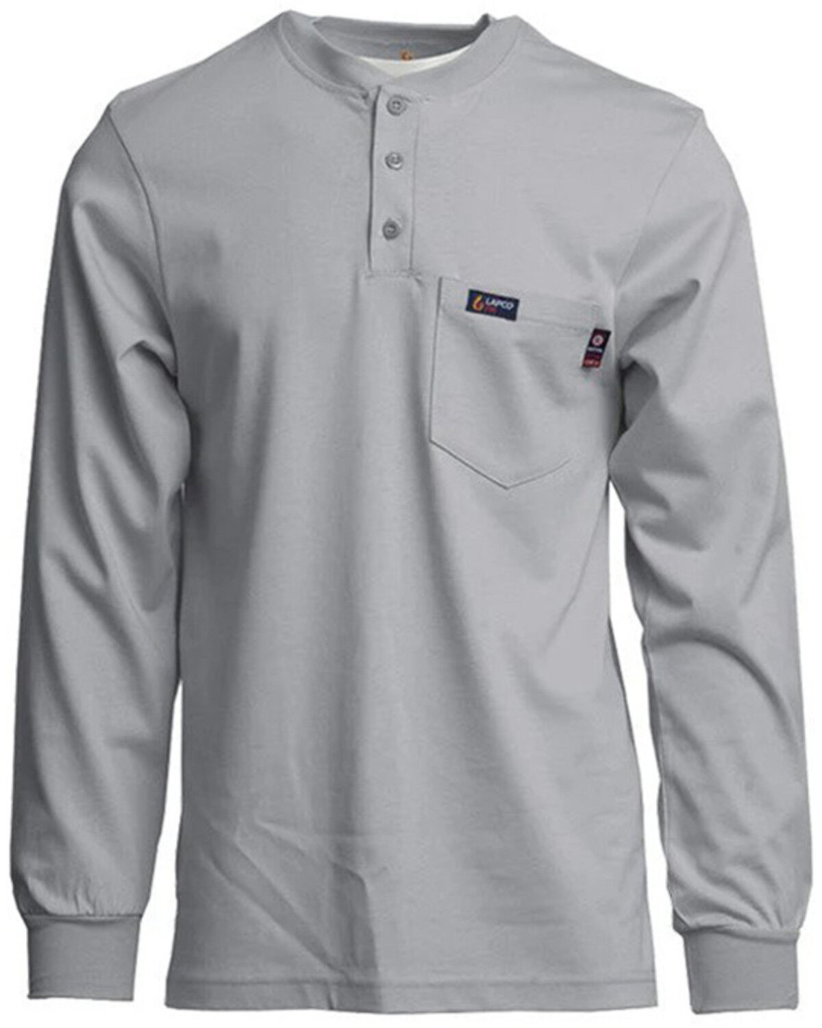 Men's Lapco FR Long Sleeve Button-Down Henley Work Shirt - Tall