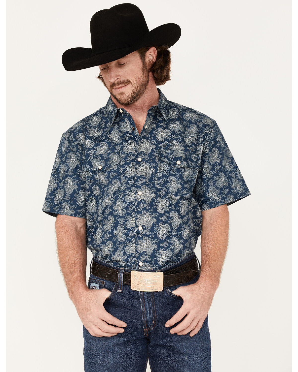 Men's Cody James Showcase Paisley Print Pearl Snap Western Shirt